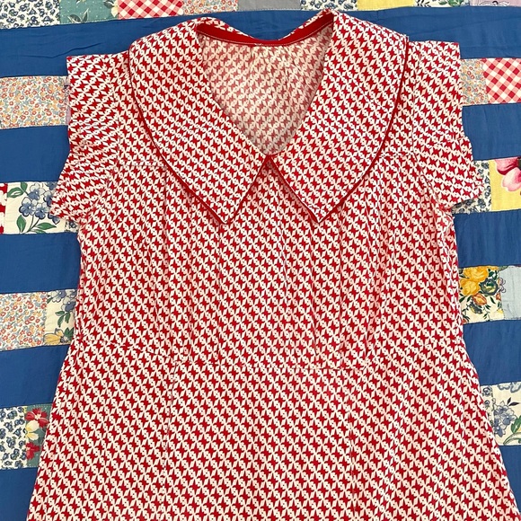 Vintage 1930s red and white cotton day dress! - Picture 2 of 9